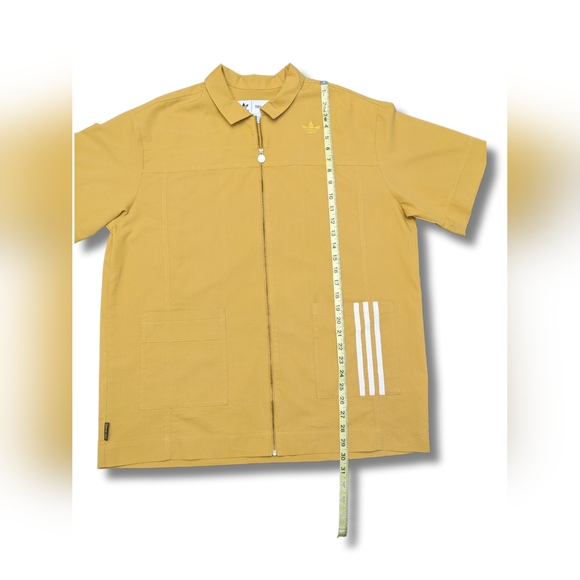 Adidas x Yara Shahidi Legacy Gold Seersucker Zip-Up Shirt Jacket Size XL - Picture 14 of 15